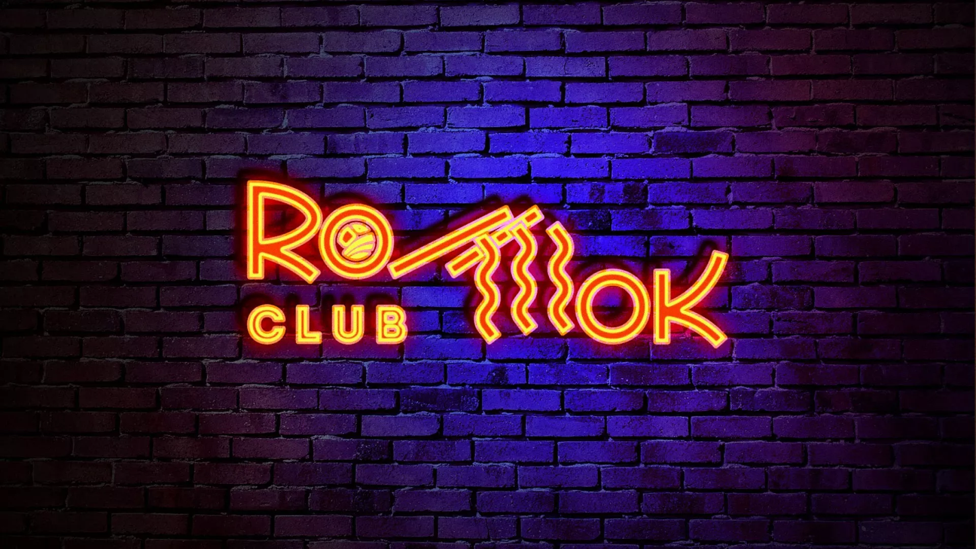 Разработка светящейся интерьерной вывески суши-бара «Roll Wok Club» в Лобне